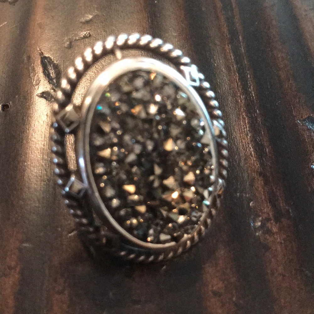 Fancy Bling Silver Ring. Size 7. - image 2